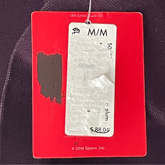 SPANX NWT SEAMLESS TRACK STRIPE LEGGINGS JAMMY PLUM MEDIUM - Picture 6 of 11